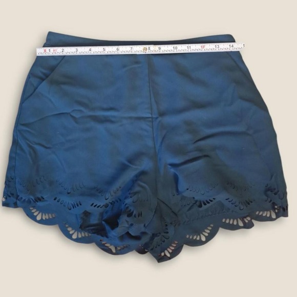 Lauren Conrad Blue Lace Scalloped Him Shorts - Picture 3 of 5